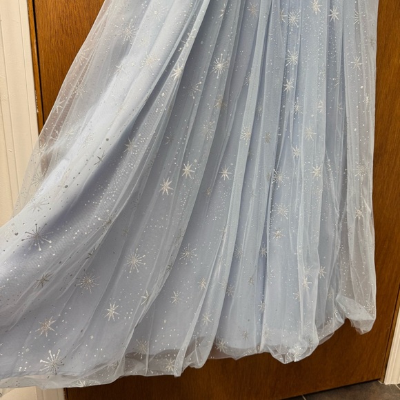 NEW Ivy City Co. Jayne Snowflake Short Sleeve Long Dress Light Blue Medium M NWT - Picture 9 of 13